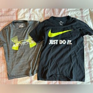 Nike/UA Boy Shirts Lot of 2